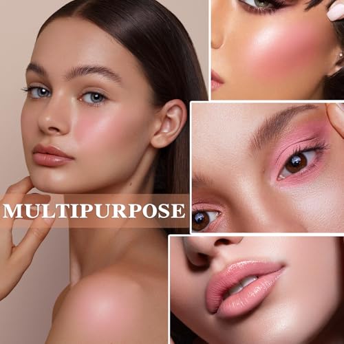 Cream Blush Stick with Brush and Makeup Sponge,Waterproof Multi Cream Makeup Stick,Lightweight,Long-lasting,2 in 1 Multi Blush for Cheeks & Lip Tint & Eyeshadow J