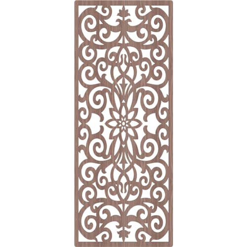 Image of Buel Decorative Pierced Fretwork Wood Wall Panels, 23 3 /8 inchW x 59 3 /8 inchH x 3 /8 inchT, Walnut
