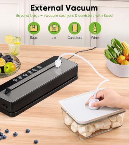 Image of Smart Saver Automatic Vacuum Sealer Machine for Food Storage | Dry & Moist Modes | External Vacuum System | One Touch Food Sealer with 10 Vacuum Bags | Kitchen Food Preservation & Sous Vide Compatible