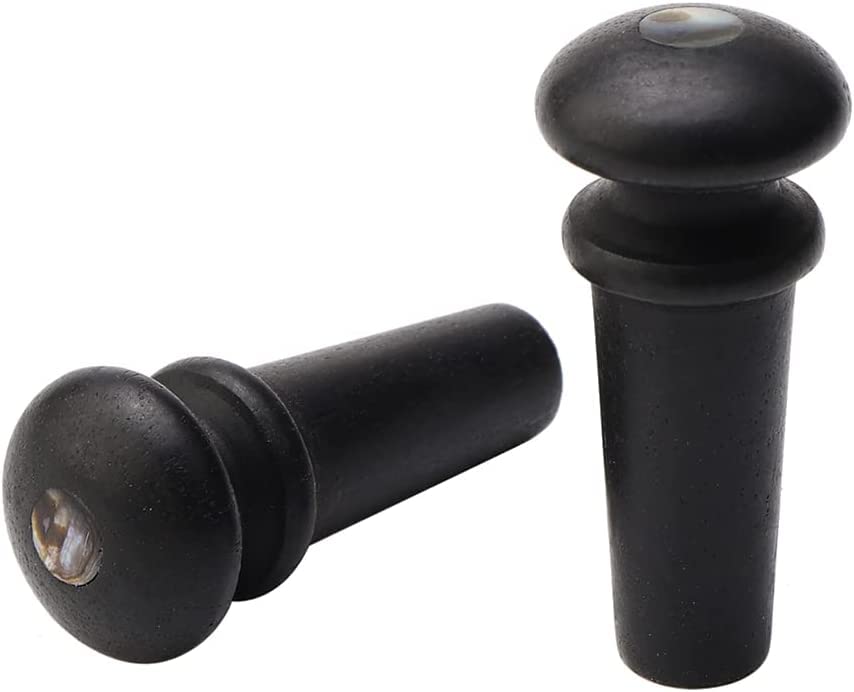 Pxyelec 2PCS Ebony End Pins Black, Guitar Bridge Pins Endpins for Acoustic Guitar - Image 2
