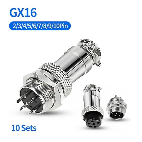 Conectores GX16 de 5 pines macho hembra para chasis y cable 10 sets 3