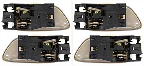 Eynpire 8088 Interior Inside Front/Rear Left Driver Side & Right Passenger Side Set Of 4 Door Handle Beige For 2001-2007 Toyota Sequoia; 2004-2006 Toyota Tundra - Crew Cab Only #TOP1