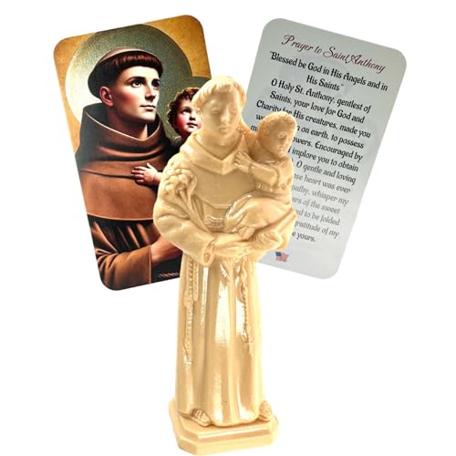 Westmon Works Saint Anthony Statue Kit with Holy Card Prayer Card for Lost Objects Made in the USA
