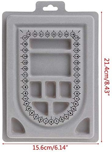 Image of Beadsnfashion Beading Board for Jewellery Design 6x9 Inch Grey Bead Organizer Tray with Measuring Scale for Necklace Bracelet Layout, DIY Craft Beadwork Tool