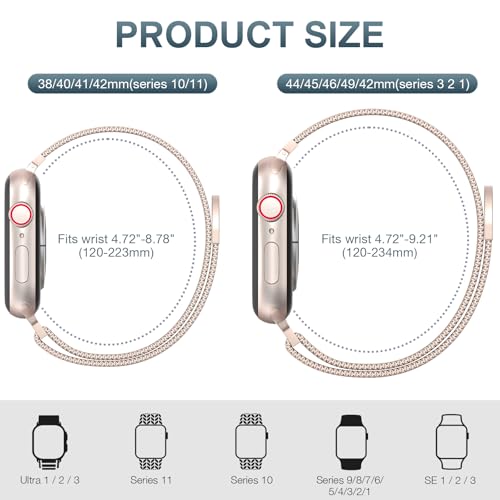OULUOQI Stainless Steel Milanese Loop Apple Watch Band 38–49mm — view 5