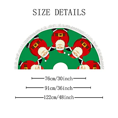 Top Carpenter Funny Santa Claus Christmas Tree Skirt Circle Red Green Xmas Mat 30In Samll Chriatmas With Tassels For New Year Holiday Party Decor (Sdsq001) #TOP1