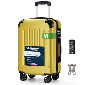 YONSLY YONSLY Suitcase, TSA-Schloss YKK-Reißverschluss Reisekoffer, Hartschalenkoffer, Gepäck Trolley, Kabinenkoffer, 4 Rollen Rollkoffer Handgepäck (Gelb, M) YONSLY YONSLY Suitcase, TSA-Schloss YKK-Reißverschluss Reisekoffer, Hartschalenkoffer, Gepäck Trolley, Kabinenkoffer, 4 Rollen Rollkoffer Handgepäck (Gelb, M)