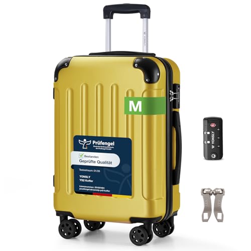 YONSLY Trolley Koffer Set, Reisekoffer, Rollkoffer Handgepäck, Kabinkoffer Suitcase, Gepäckset mit 360° Rollen, Hartschalenreisekoffer, Zahlenschloss, Gummigriff