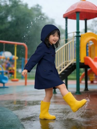 Image of SANGTREE Girl's Waterproof Trench Coat Hooded Lightweight Windbreaker Rain Jackets