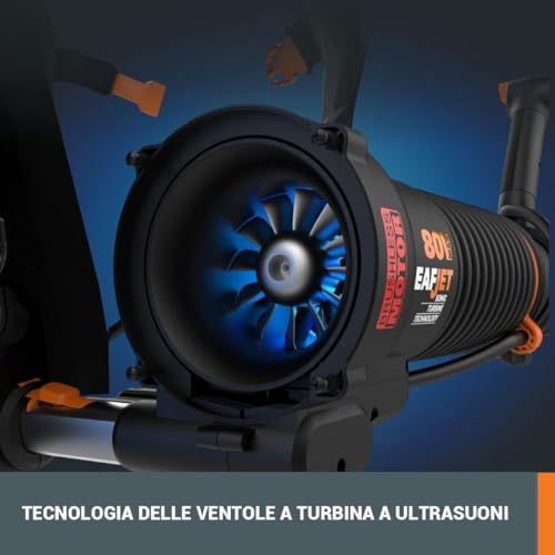 Worx Nitro WG572E - Soffiatore Per Foglie Da 80 V (4 X 20 V/4000 Mah) Con Zaino A Batteria E Unità Di Ricarica Basecamp - 8