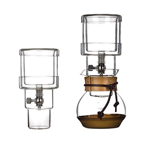 Cafetera cold brew de cristal borosilicato de 400ml para dos personas con goteo ajustable