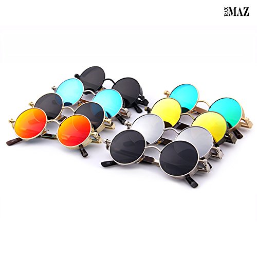 Image of RazMaz Round Steampunk Designer Brand Sunglasses | Elegant And Fashionable Design for Women & Men | Stylish Polarized Lens | UV400 Protected