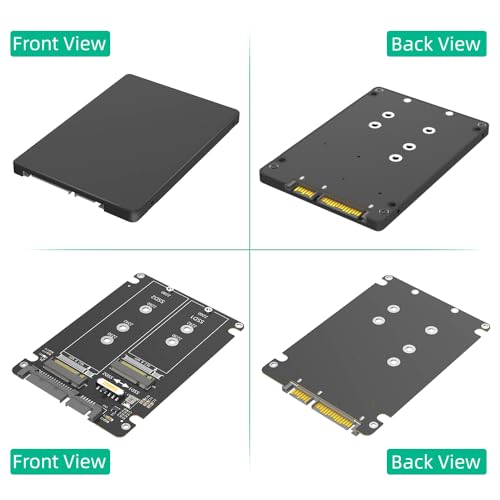 Mustpoint Caja Plástica para SSD Dual M.2 a SATA III 2.5" miniatura 2