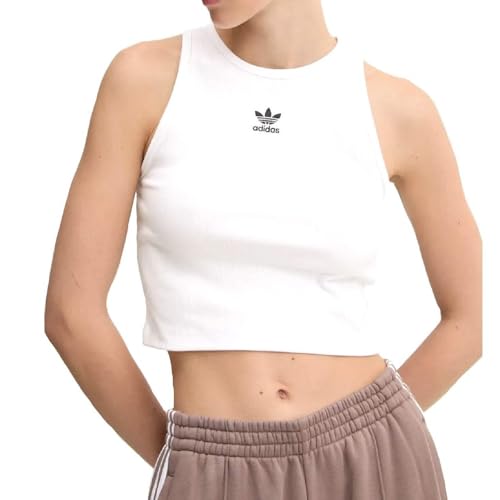 adidas Débardeur Essentials côtelé pour femme en coton stretch noir
