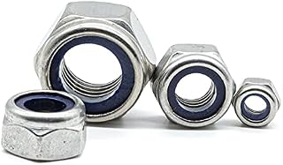 Hippo Hardware M10 (10mm) Nyloc Nuts Insert Nylon Lock Nuts Stainless Steel A2 Type T DIN985 (Pack of 10)