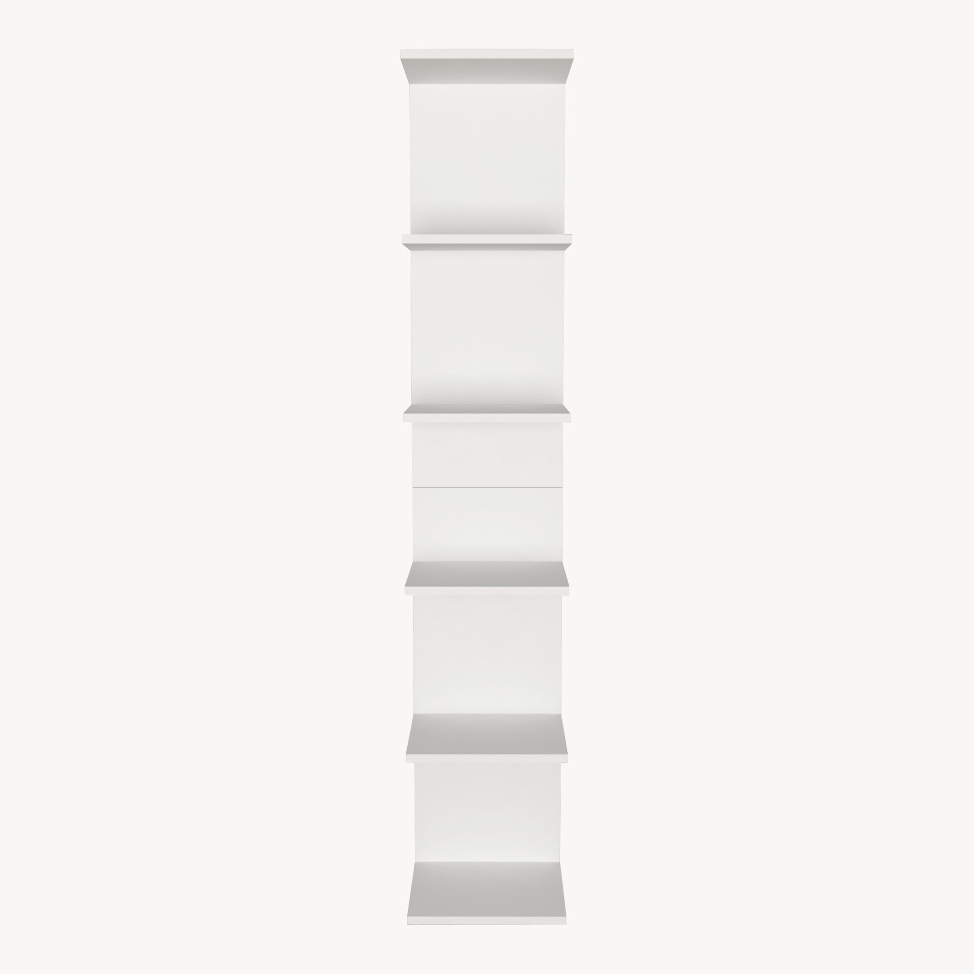 [en.casa] Mensola da Parete Sospesa con 6 Ripiani Scaffale Verticale a Muro Libreria Pensile per Libri Decorazioni Soggiorno Studio Ingresso 180x35x32 cm - Bianco