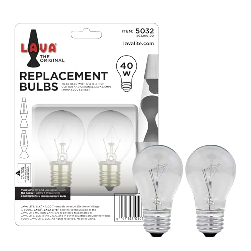 Lava 5032-6 40-Watt Replacement Item 5032 Light Bulb, 2 Count (Pack of 1), Clear