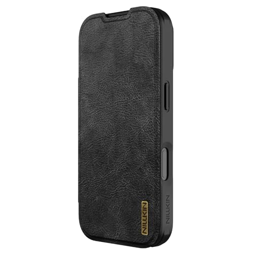 Image of Nilkin Wallet Flip Case for iPhone 17 Pro with Card Slot and Camera Slider, PU Leather Case Cover, All-Around Protection (Black, iPhone 17Pro)