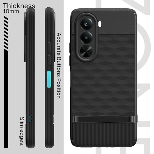 Image of Pikkme Back Cover for Realme P4x 5G Camera Protection 3D Hexa Cube Design Silicone Protective Bumper Case (Black)