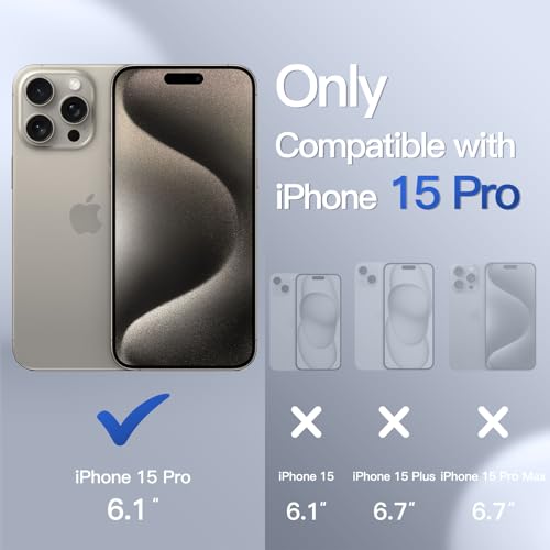 Image of JETech Matte Cover Case for iPhone 15 Pro 6.1-Inch, Shockproof Military Grade Drop Protection, Frosted Translucent Back Phone Cover, Anti-Fingerprint (Natural Titanium)
