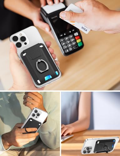 Image of ExtreLife For Magsafe Wallet with Grip, 6-Card Holder, Stronger Magnetic Card Wallet Holder for iPhone 17 /16 /15 /14 /13 /12 Series, Leather Magnetic Phone Wallet with Privacy Flap, RFID Blocking