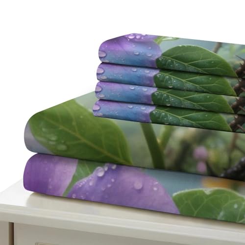 Housse de couette violette fermeture éclair cachée pour lit simple microfibre 140x200 - 6