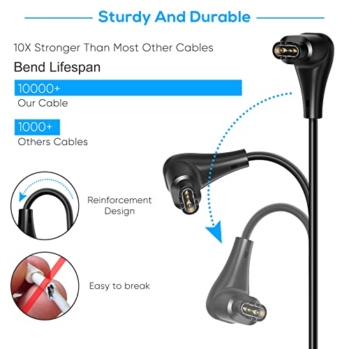 Cable cargador para reloj Garmin con conector USB de un metro negro 5