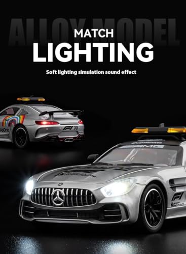 Image of 1:24 Big Size Mercedes-Benz F1 Safety car Scale Model Car - Exclusive Alloy Metal Pull Back Die Cast Car Toy with Openable Doors, Light & Music - Best Gifts【Colors as Per Stock】