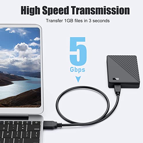 Image of FEDUS USB 3.0 A to Micro B SuperSpeed Cable for External & Desktop Hard Disk Drives Cable compatiable for WD /Seagate /Toshiba / /Hitachi External Hard Drives,Black