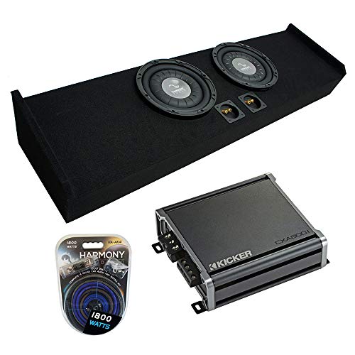 Harmony Audio HA-F104 Compatible with Ford F-150 Super Crew Truck 2009-2015 Bundled with KIC19-46CXA8001 Mono 1600W Amp & FORD2X10-150-CREW-09 Dual 10
