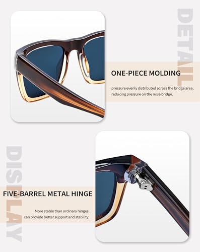 Image of Joopin Acetate Square Sunglasses Men Polarized UV400 Protection Trendy Oversized Sun Glasses Retro Shades Women