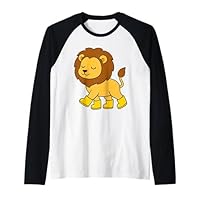Cute Lion in Rain Boots Safari Animal Lover Raglan Baseball Tee