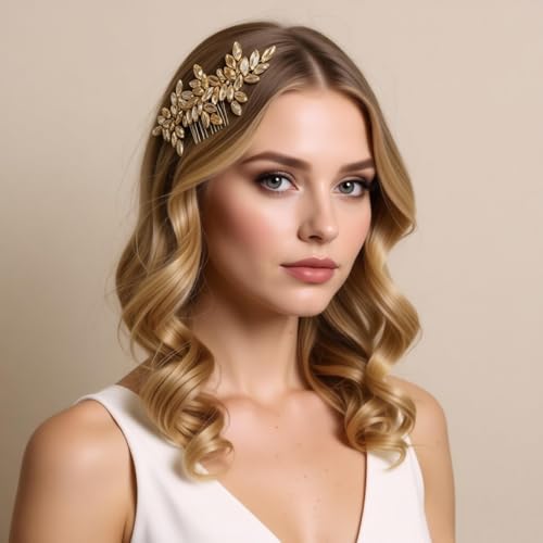 Pinza para cabello con cristales Denifery para boda miniatura 1