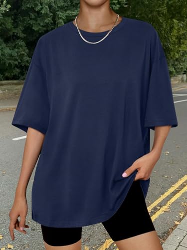 Image of Trendy Queen Womens Oversized T-Shirts Short Sleeves Workout Tops | Casual Summer Gym Tees Plus Size Fashion Clothes 2026