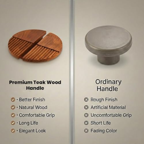 Image of Teak Wood Wooden Wardrobe Handle /Cabinet Handle /Wardrobe Door Pull Handle (6 x 3 Inch) Natural Wood Finish - Model 5021-| 3 Years Warranty |