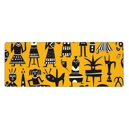 Tapis de souris de jeu 80x30 cm en caoutchouc avec motif ethnique