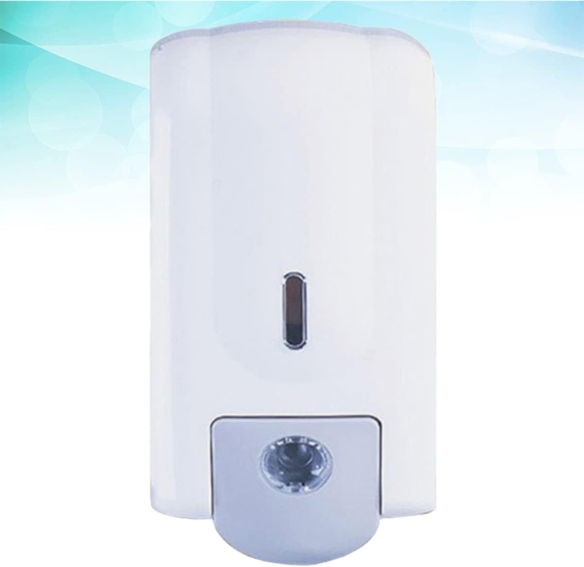 ABOOFAN Wall Mounted Soap Dispenser Hand Press Liquid Soap Holder for Home Hotel Public Bathrooms Refillable Shampoo Shower Gel Container White