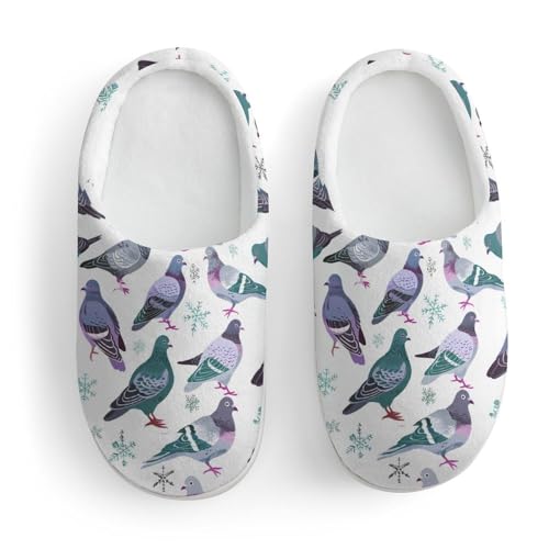 Grey Pigeons Cute Cotton Slippers Anti-slip House Shoe Slipper Indoor Outdoor3