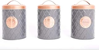 Grey and Rose Gold Tea Coffee & Sugar canisters