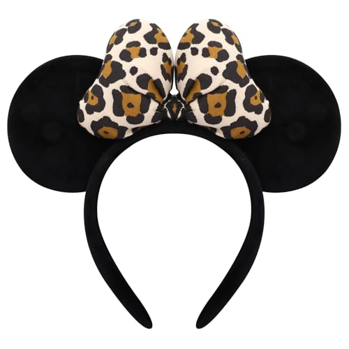 Image of ODOCARE Handmade Mouse Ears Headband for Women and Ladies, Polka Dot Bow Mini Ears Costume Accessories