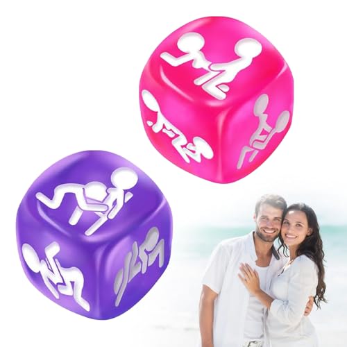 Würfelspiel-Set,2-teiliges,Verführerische Würfel für Frauen und Männer,Sexstellungen für Paare,Erotikwürfel Sexstellungen Lehrbuch für Paare,Kama-Sutra Sex-Spiel für Erwachsene