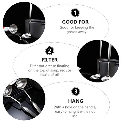 Cabilock Separador de óleo, concha de sopa, aço inoxidável, molho, separador de gordura, colher de f