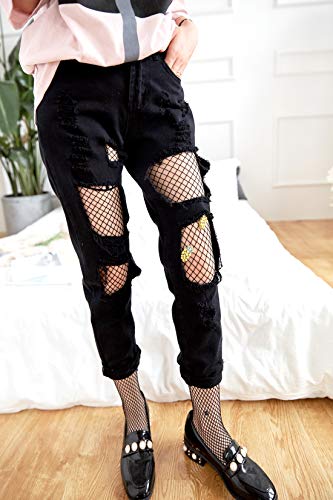 Image of Ulalaza Sparkle Hollow Out Letter Nude Colorful Rhinestone Hot Drilling Fishnet Pantyhose Tights for women Luminous