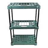 PawwJoy 3-lagiger Garten-Werkzeug-Organizer, platzsparender Mopp-Besen-Halter, Ständer für Hof, Outdoor, Innenbereich, Schuppen, Garage, 80 x 58 x 31 cm