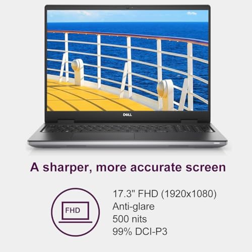 Image of Dell Precision 7000 7780 Mobile Workstation Laptop (NVIDIA RTX 4000 Ada 12GB, 17.3 inch FHD, Intel 24-Core i9-13950HX (> Ultra 7 165H), 32GB CAMM2 DDR5, 512GB SSD) Pro Max for Designer Creator, Win 11 Pro