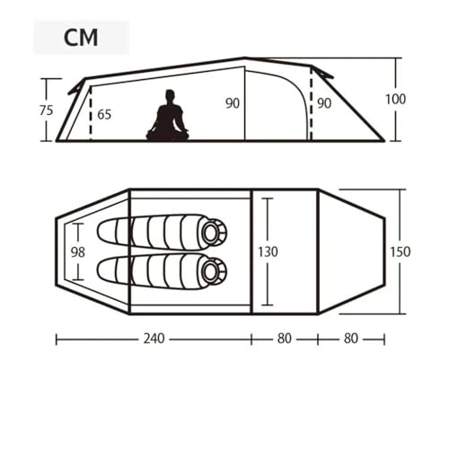 Carpa para 1 persona, 2 estaciones, gris, portátil miniatura 6