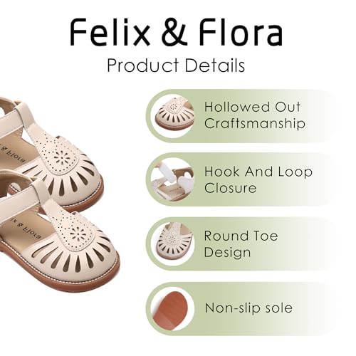 Image of Felix & Flora Toddler Girls Sandals Soft Rubber Princess Flat Shoes Flower Girl Shoes