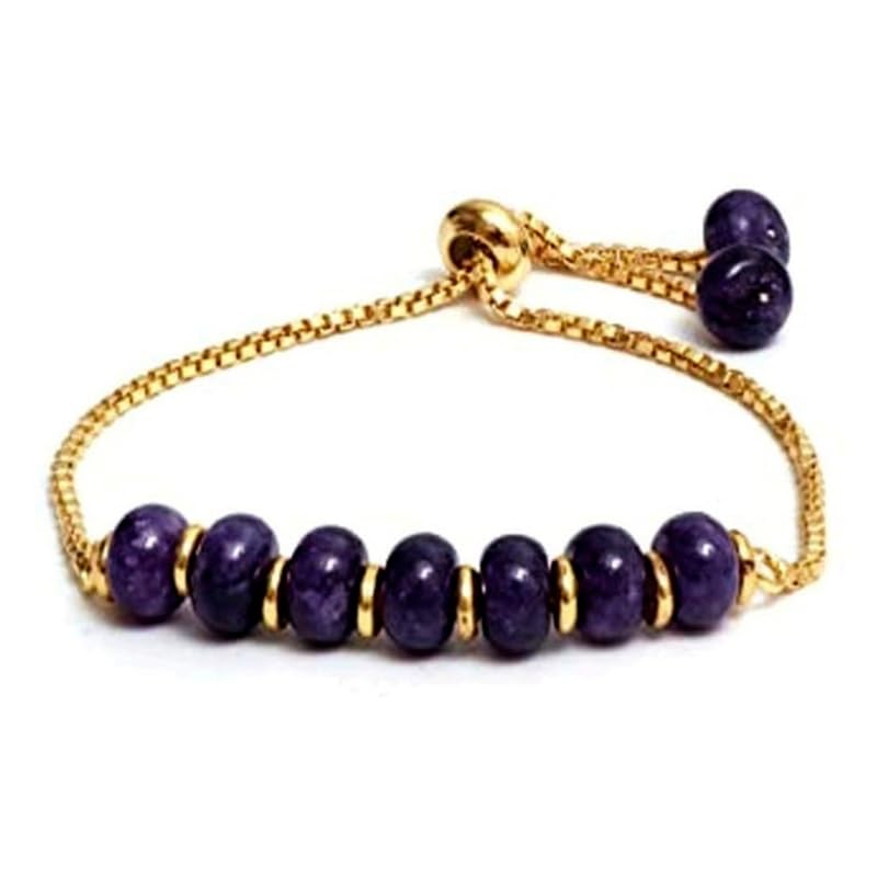 Bracelet améthyste améthyste 6mm LKBEADS réglable pour homme et femme