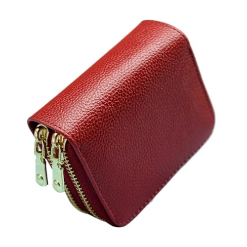 Porte-cartes de visite RedCredit en format portefeuille avec fermeture à glissière sécurisée