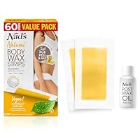 Nad's Natural Body Wax Strips 60pk Value Pack